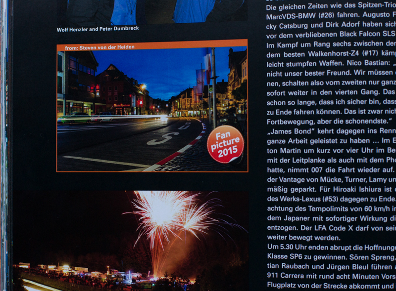 24 H Rennen Fan Aktion / Fan Foto im Jahrbuch 2015 von StevensRacePhotos